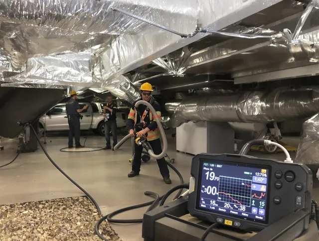 Professional negative pressure duct cleaning by Wilmington Air Duct Cleaning in Wilmington